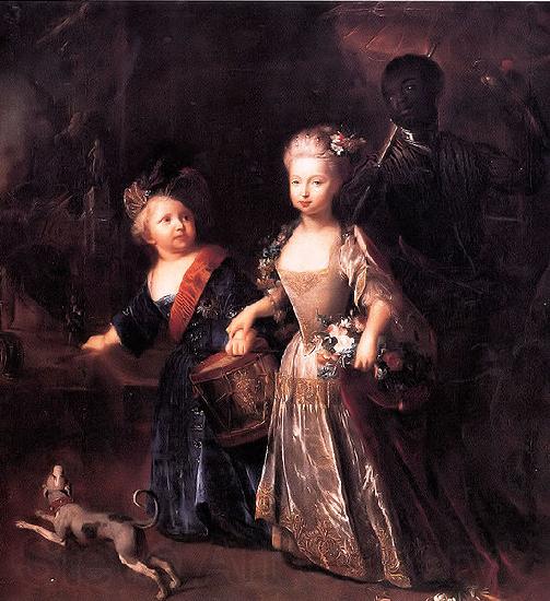 antoine pesne Frederick the Great as a child with his sister Wilhelmine Spain oil painting art